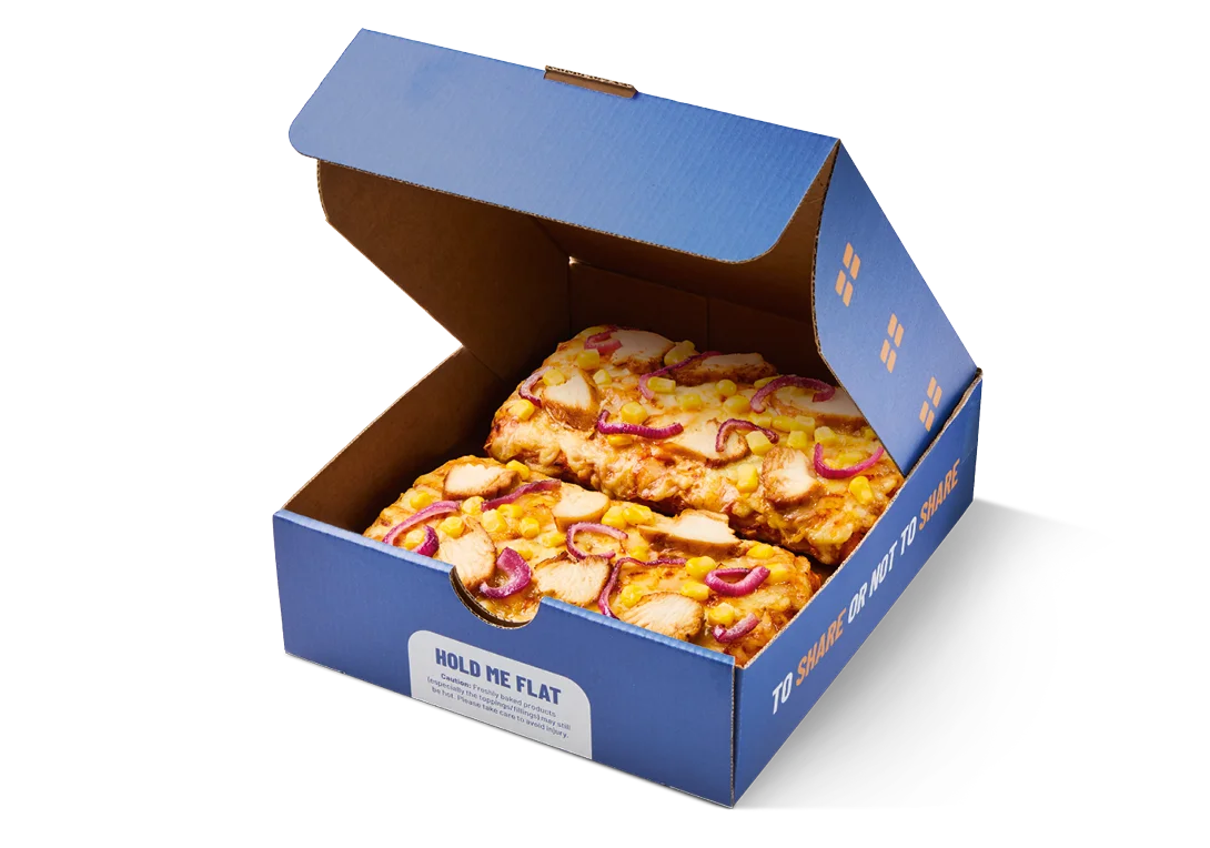2 Slice Chicken, Sweetcorn & Red Onion Pizza Box